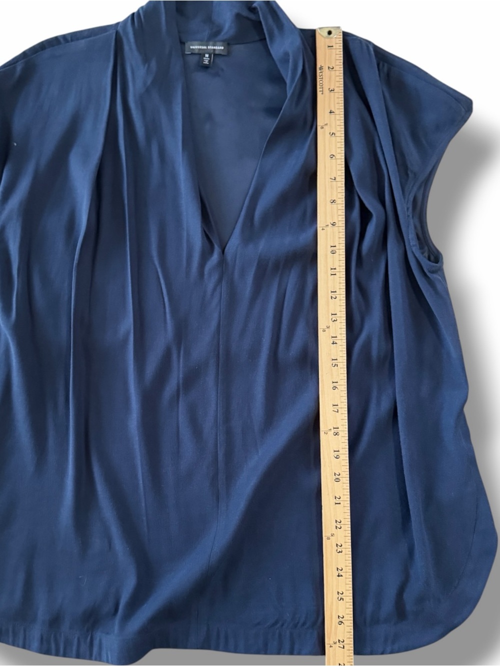 Universal Standard Cambria Pleated Shoulder Top Navy Blue Size 2X - Picture 10 of 12